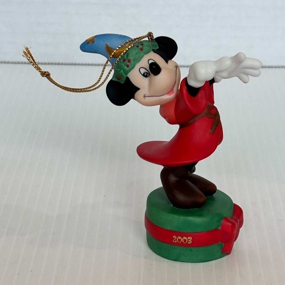 Disney Fantasia Sorcerer Mickey Mouse Porcelain Christmas Ornament 2003 - Picture 2 of 9